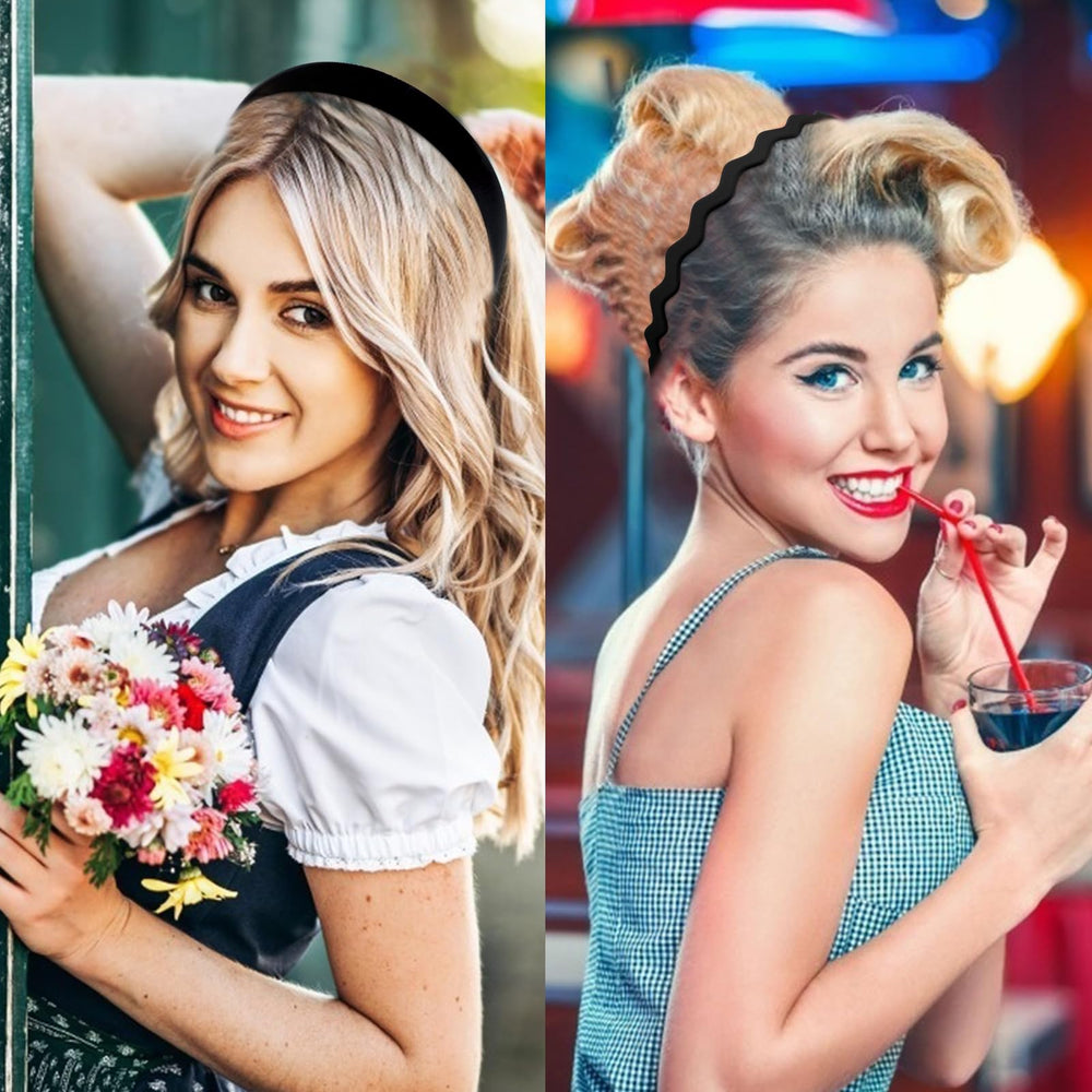VELSCRUN elastic stretchable headbands adapt to multiple hairstyles.