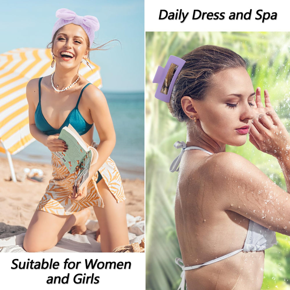 VELSCRUN spa headband with hair clip keeps hair neat during beauty steps.