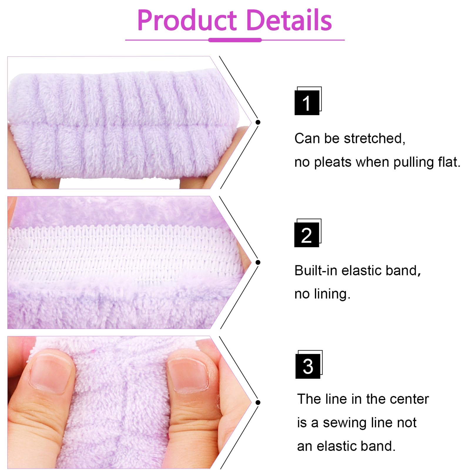 VELSCRUN makeup-skincare headband helps keep hair away while applying products.