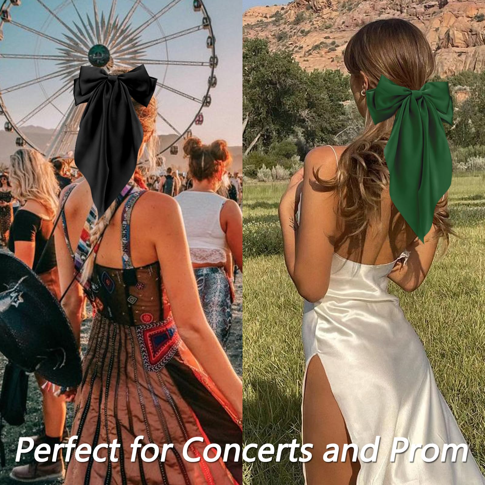 VELSCRUN oversized coquette bow on hair making a bold statement with grip.