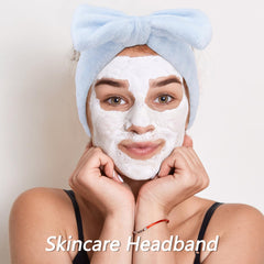 VELSCRUN Spa Headbands blue set bow-top detail adds cute styling during beauty rituals