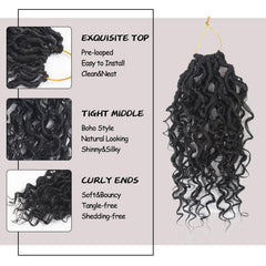 Vemet Goddess Locs close-up reveals curly ends and texture.