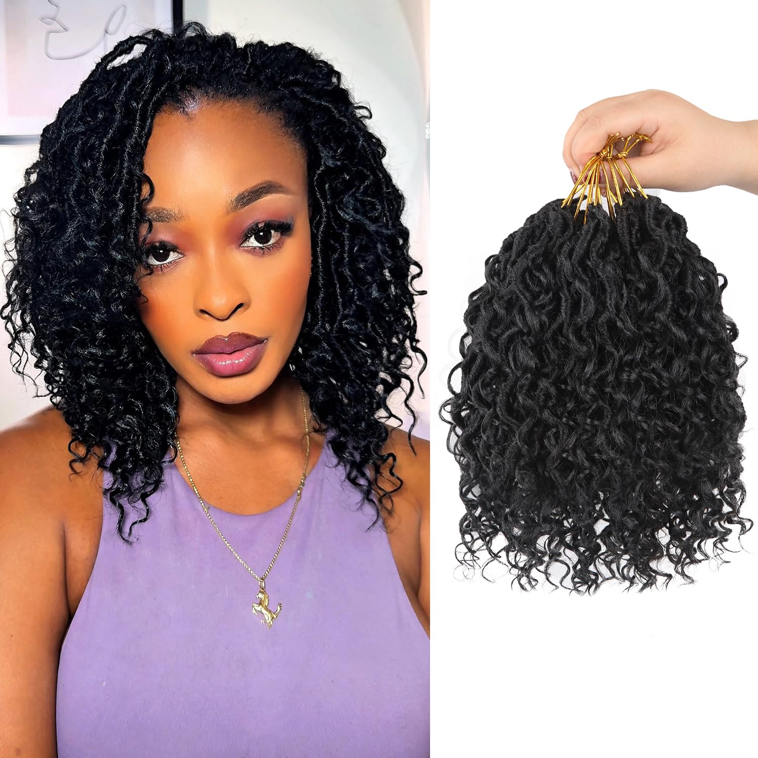 Vemet Goddess Locs packaging shows 9 packs for a full natural look.