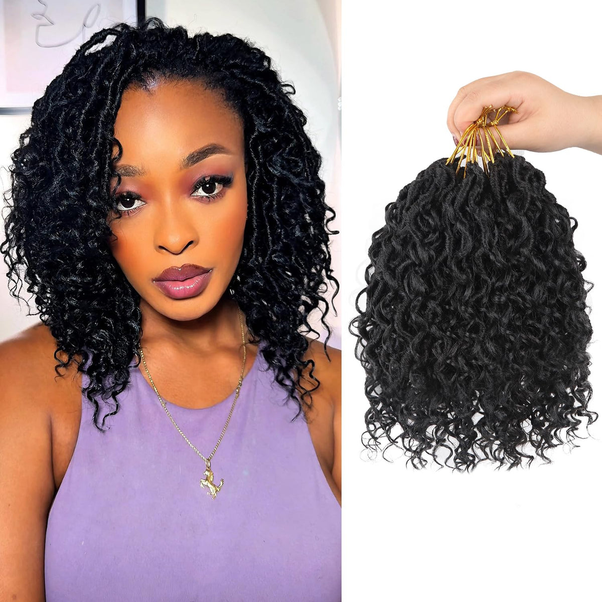 Vemet Goddess Locs packaging shows 9 packs for a full natural look.
