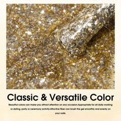 VENALISA 12ml glitter gel polish close-up showing vibrant color payoff.