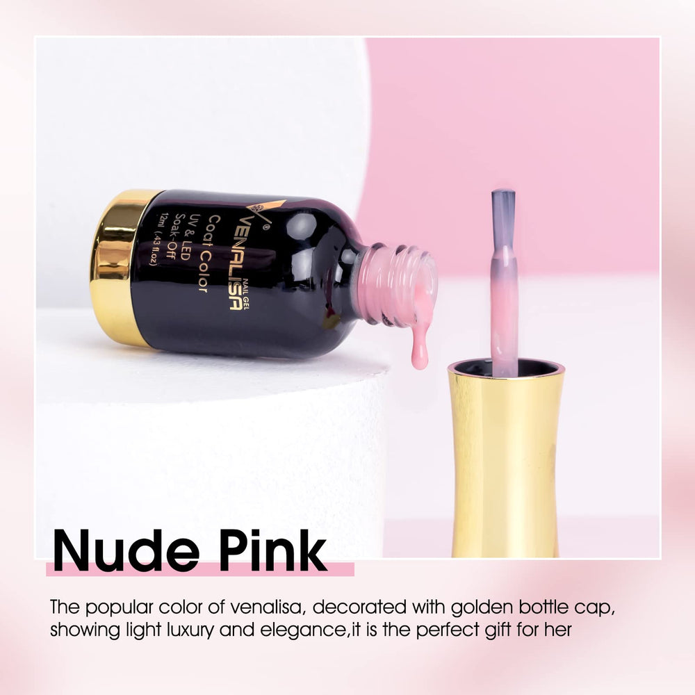 VENALISA nude-pink gel polish bottle showcases sleek, salon-inspired color.