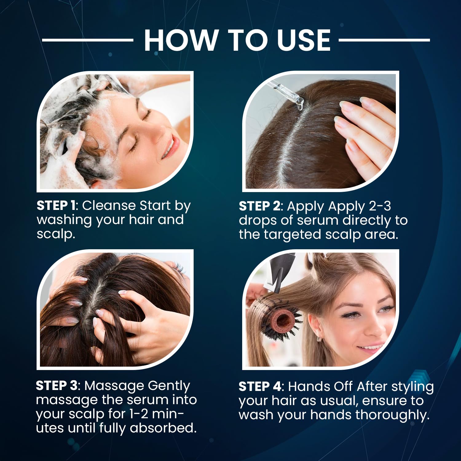 Venanoci scalp care scene emphasizes healthier roots and renewed vitality.