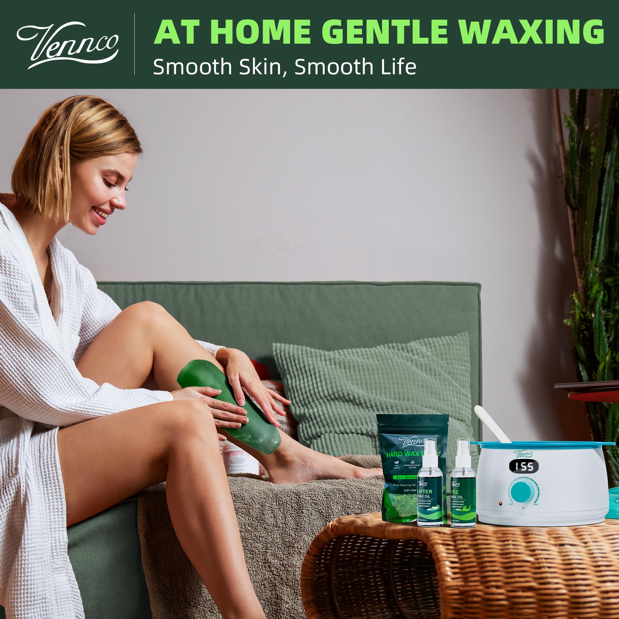 VENNCO waxing spatulas set for precise application on face and body
