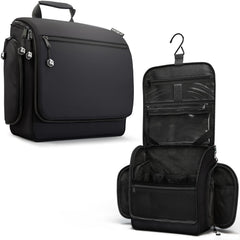 VENTURE 4TH hanging-travel-toiletry-bag-black keeps essentials organized while traveling.