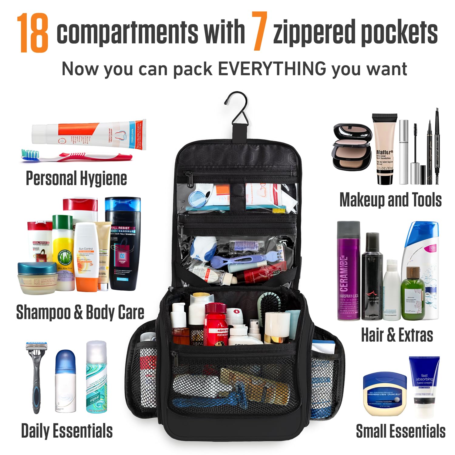 VENTURE 4TH removable-clear-pouch allows easy access to liquids during security checks.