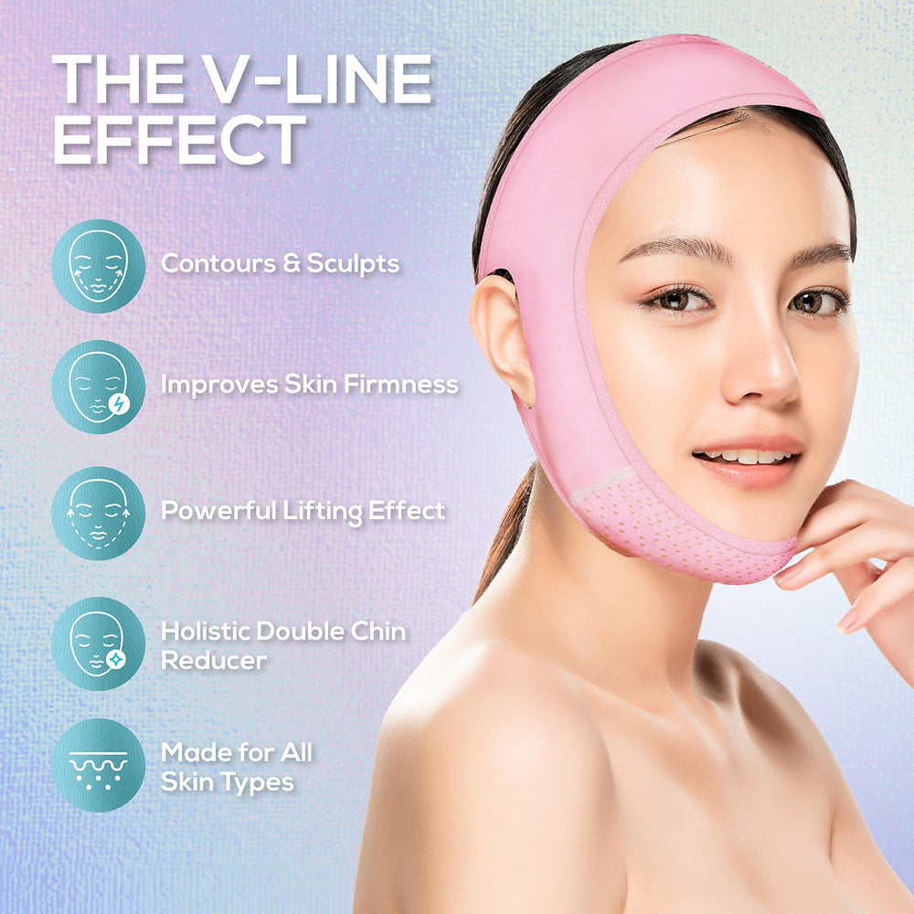 Venus Visage chin strap worn at night with comfortable padded chin