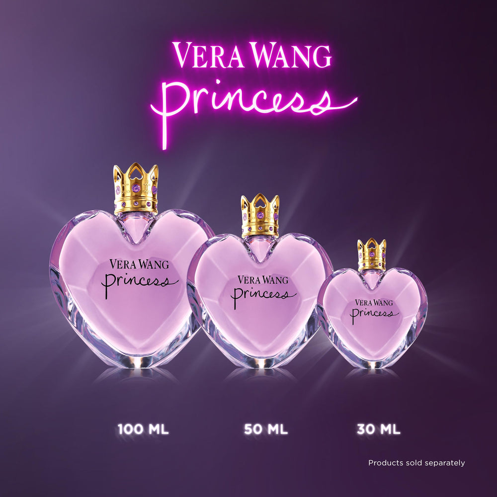 Vera Wang Princess base notes vanilla and amber create warm lasting impression.