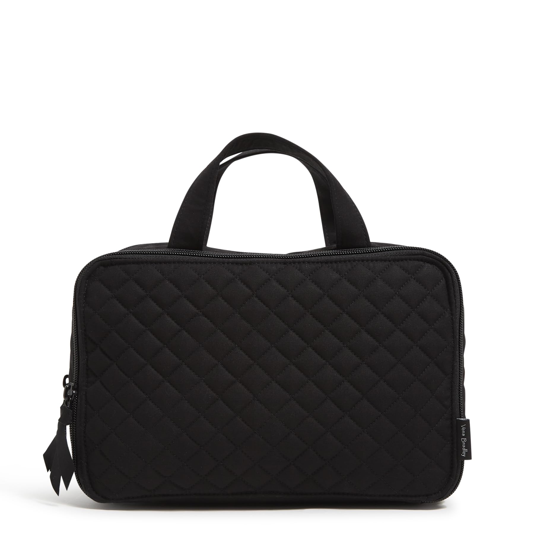 Vera Bradley Cotton Ultimate Travel Makeup Case front compartment keeps brushes and essentials organized on the go