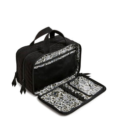 Vera Bradley Cotton Ultimate Travel Makeup Case side view highlights compact size and easy portability