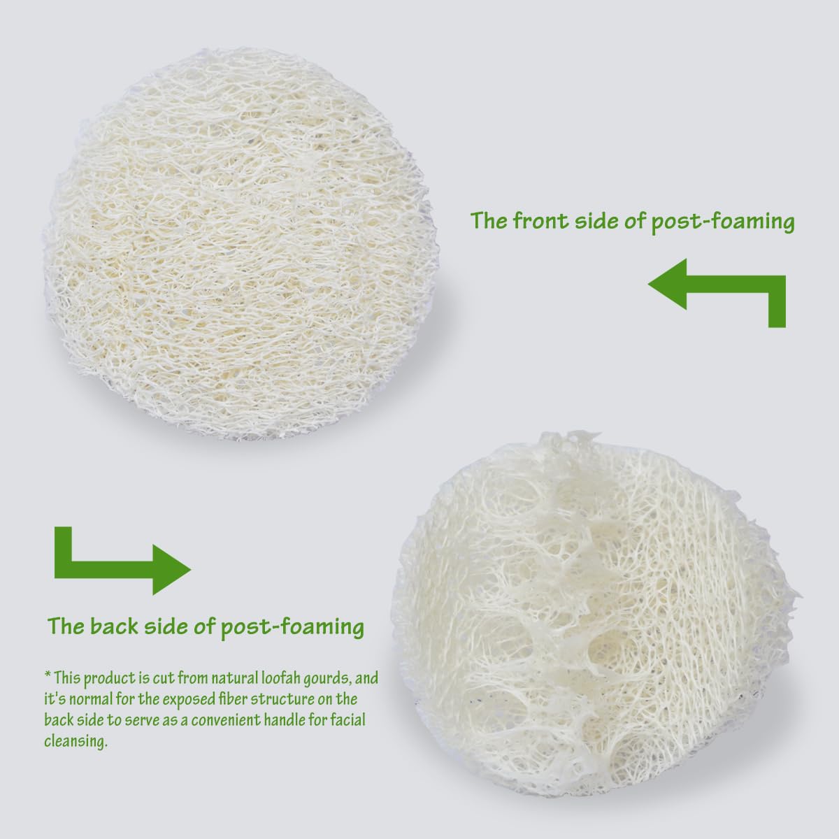 VeridianLife loofah pad used with cleanser for makeup removal