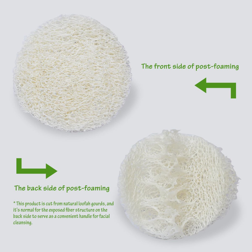 VeridianLife loofah pad used with cleanser for makeup removal