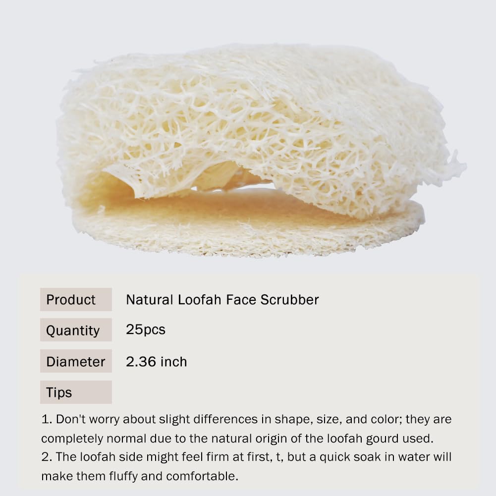 VeridianLife loofah face pad after wetting shows softening for gentle exfoliation
