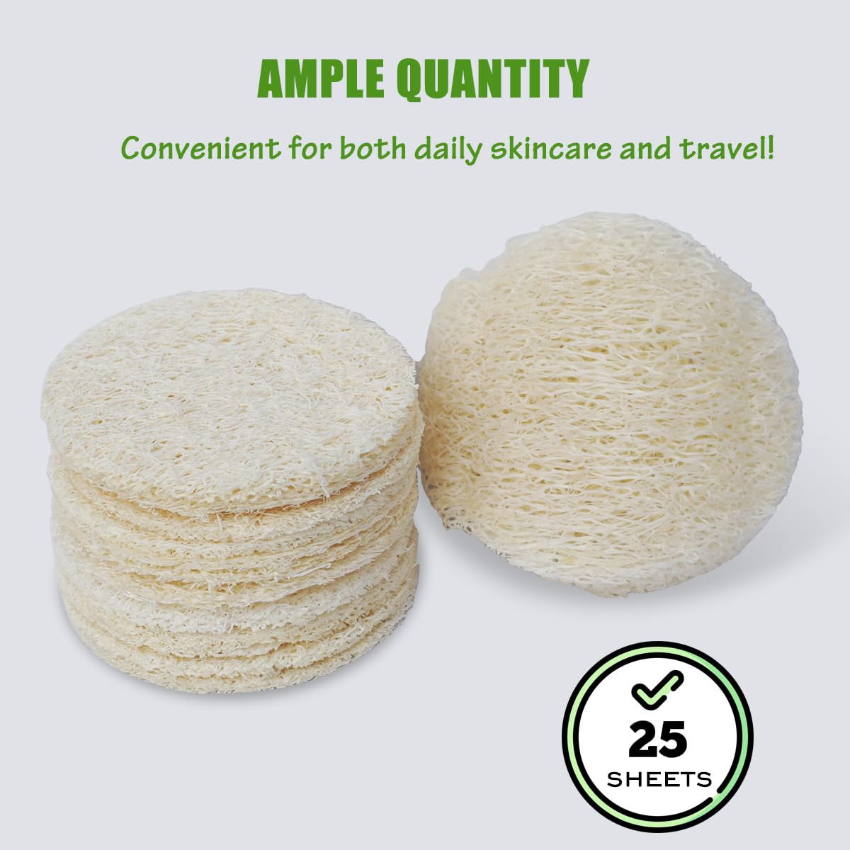 VeridianLife travel pack loofah pads compact for on-the-go cleansing
