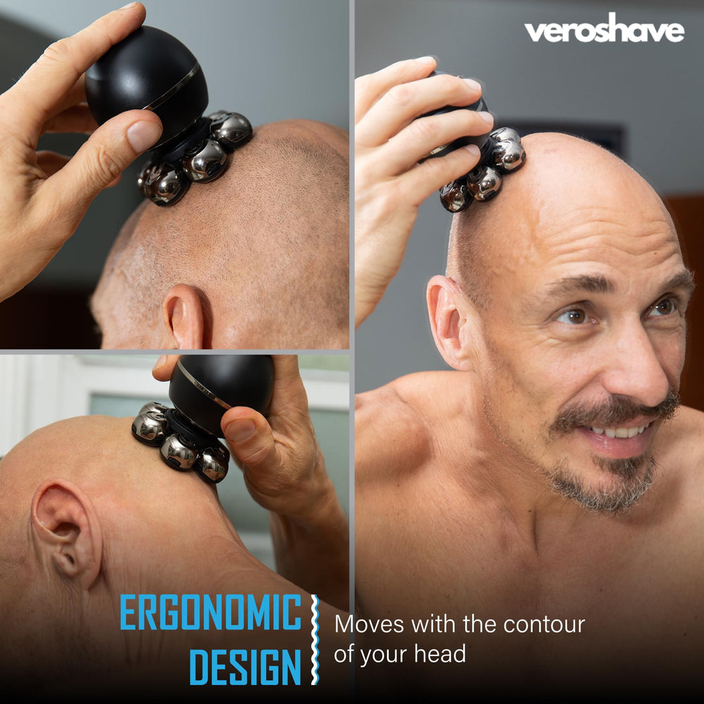 VEROSHAVE precise close shave with skin-friendly blades on scalp