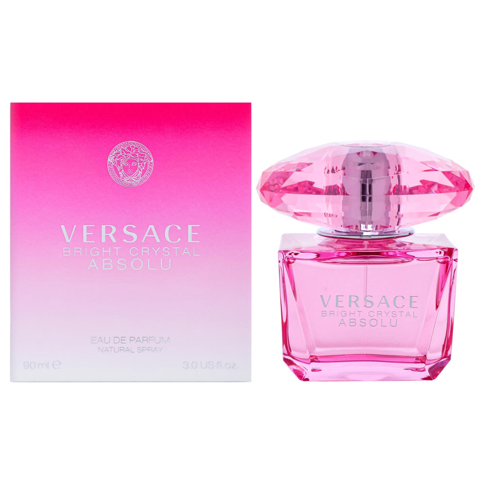 Versace Bright Crystal Absolu bottle front showing timeless floral elegance