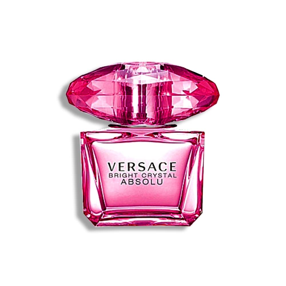 Versace Bright Crystal Absolut bottle front view, a sparkling fruity floral fragrance for everyday wear
