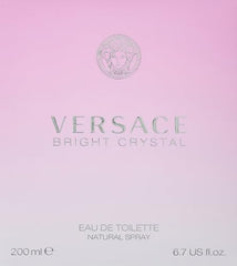 Versace Bright Crystal bottle cap closeup highlights refined packaging for gifting.