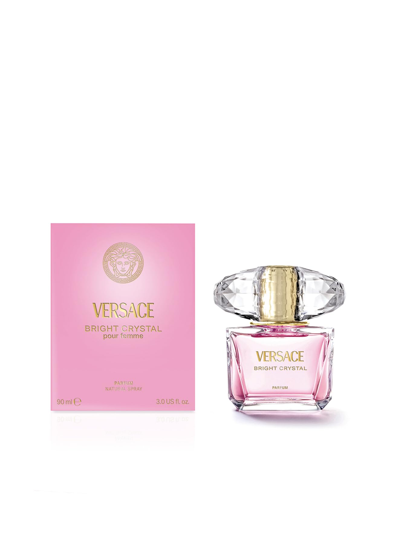 Versace Bright Crystal cap closeup emphasizes refined luxury for special occasions and scent layering.