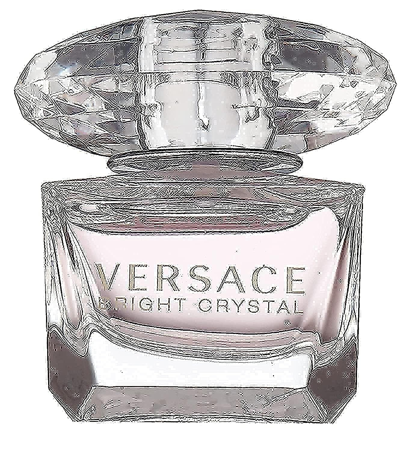 Versace Bright Crystal mini bottle front shows portable luxury for on-the-go freshness and style.