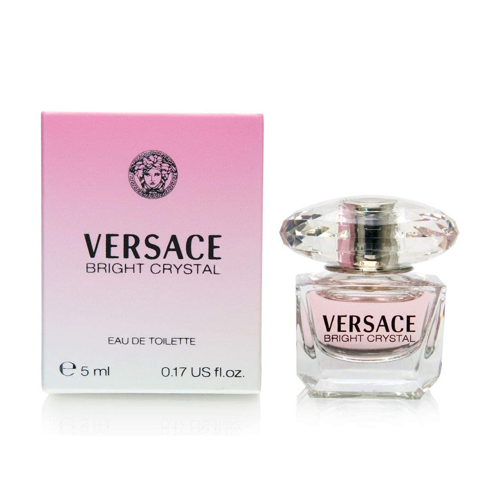 Versace Bright Crystal mini bottle for on-the-go fragrance sampling.
