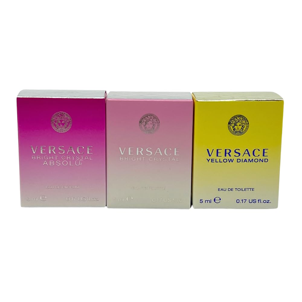 Versace Bright Crystal mini bottle showcased for fresh floral everyday wear and travel-friendly sampling.
