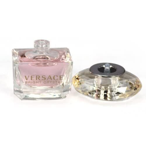 Versace Bright Crystal mini flacon detail captures delicate hues and refined perfumery craftsmanship.