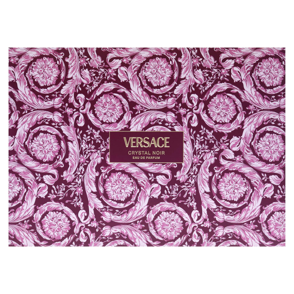 Versace Crystal Noir body lotion application, smooth hydration with subtle scent.