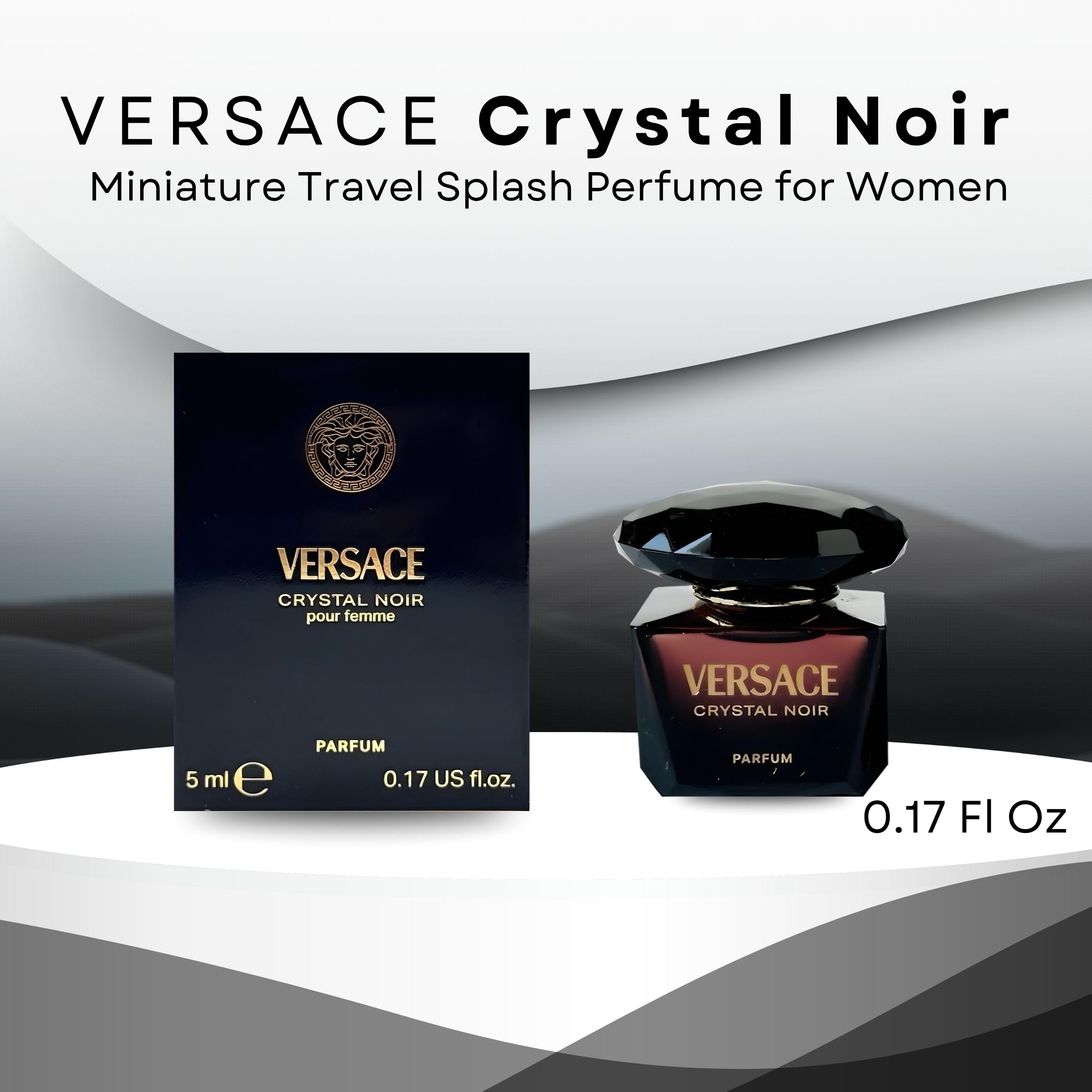 Versace Crystal Noir gardenia note close-up highlights lush mood for evenings