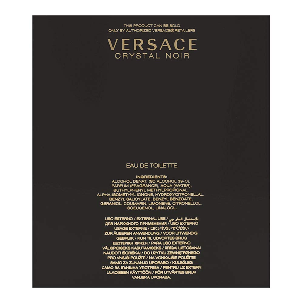 Versace Crystal Noir packaging highlights gift-ready presentation for year-round gifting or special occasions.