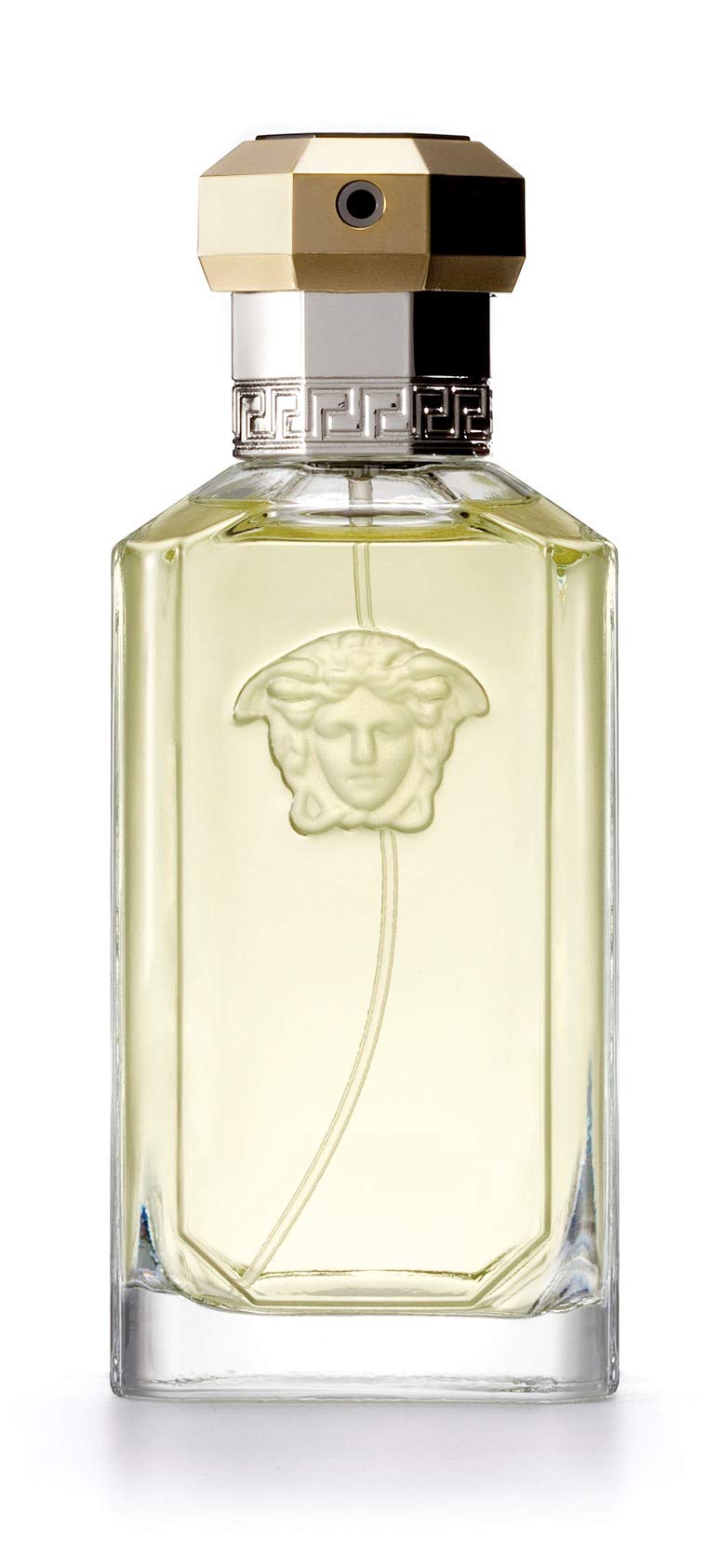 Versace The Dreamer for Men bottle detail, refined daily wear.