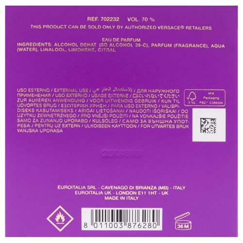 Versace Dylan Purple atomizer closeup demonstrates a smooth spray performance.