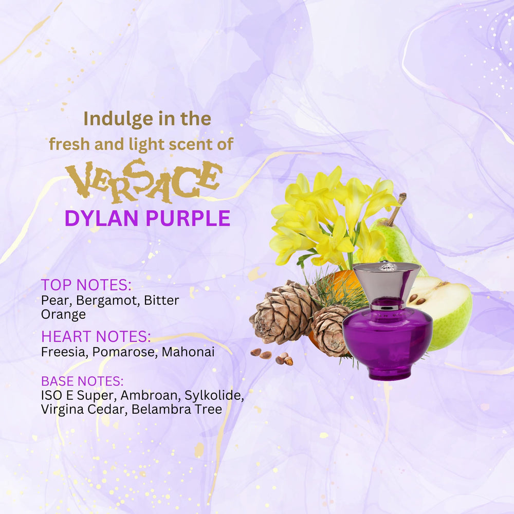 Versace Dylan Purple display of the trio set.