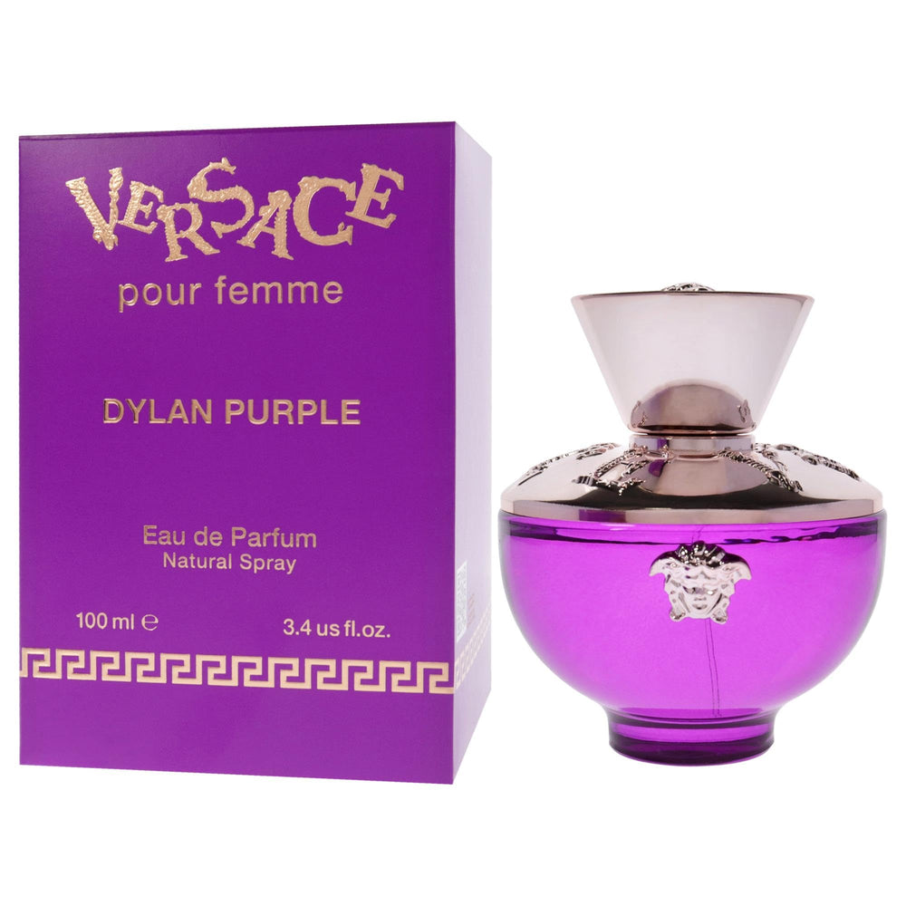 Versace Dylan Purple packaging image communicates a sophisticated unboxing experience.