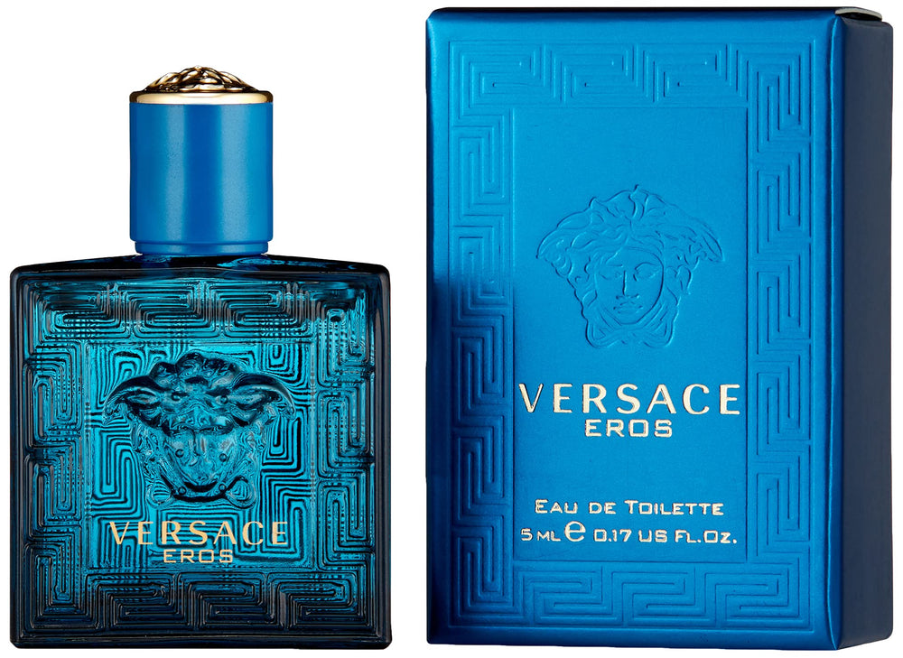 Versace Eros cap detail with emblem and premium finish for a travel-friendly feel.