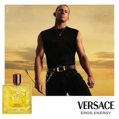 Versace Eros Energy cap detail showing bronze cap for premium fragrance experience