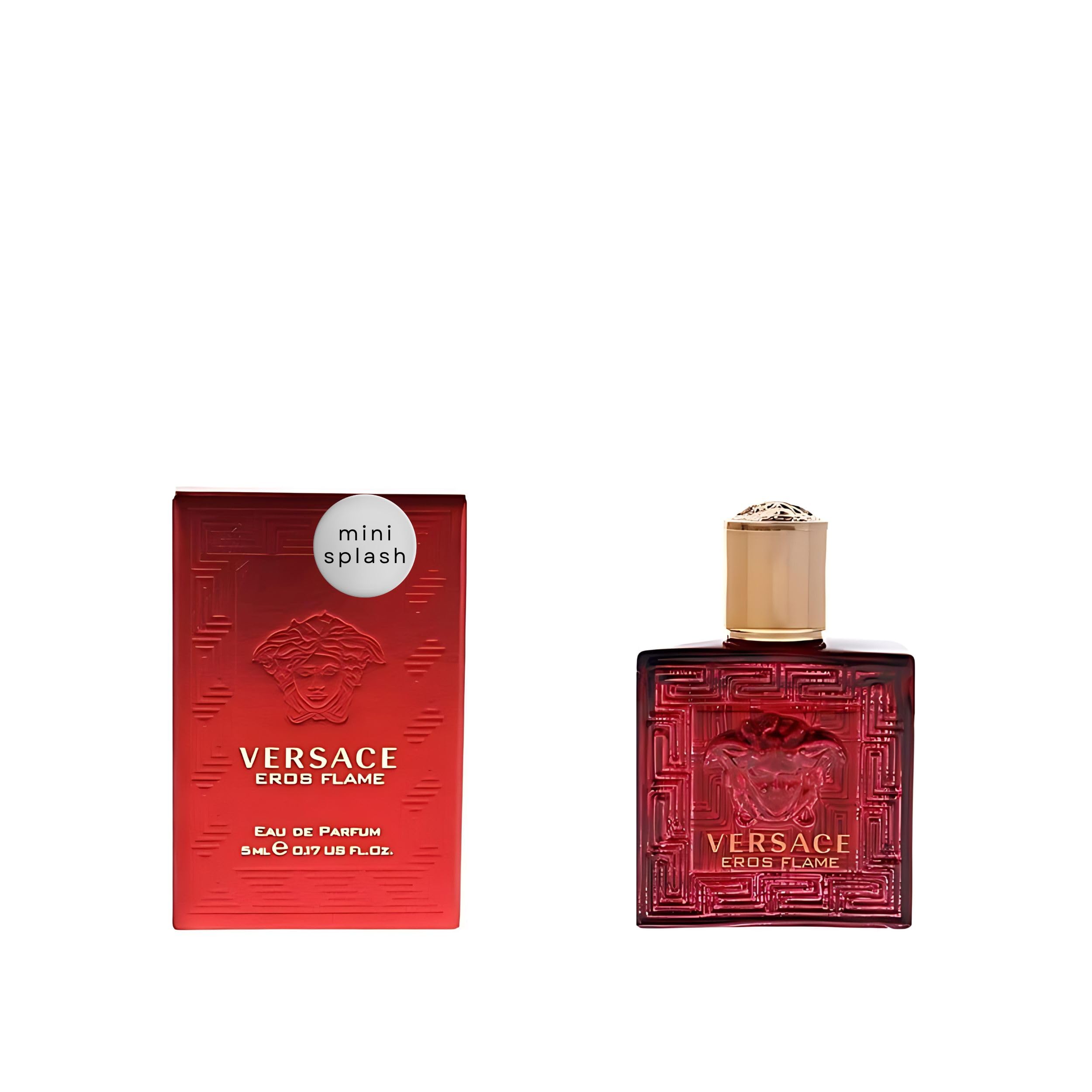 Versace Eros Flame mini splash bottle ready for everyday casual wear.