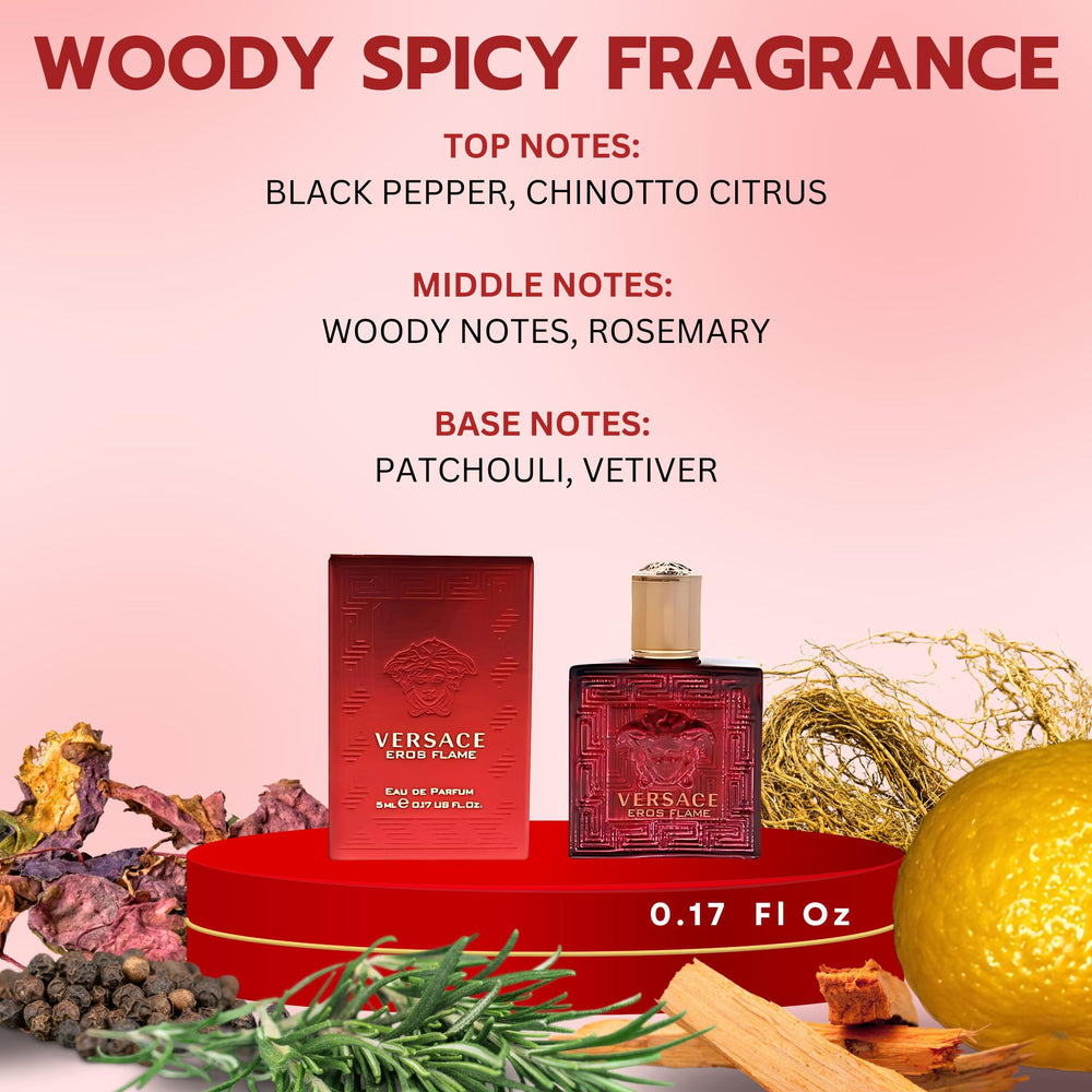 Versace Eros Flame mini splash box opened to reveal inner packaging.