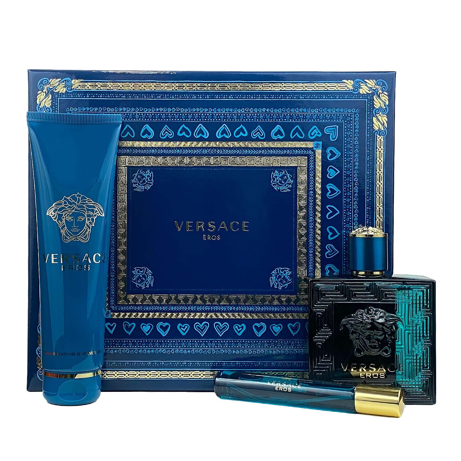 Versace Eros Men gift set packaging, ideal for gifting occasions.