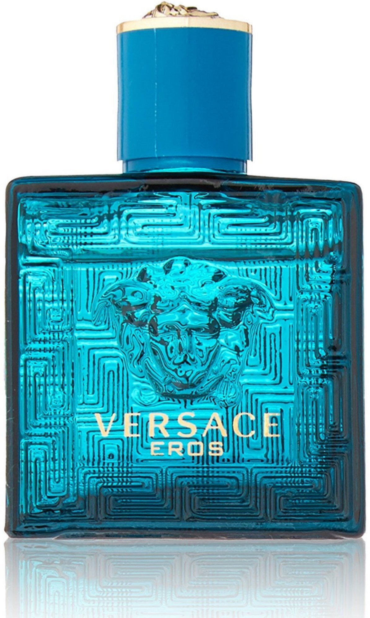 Versace Eros mini EDT bottle cap close-up, premium design for gifting