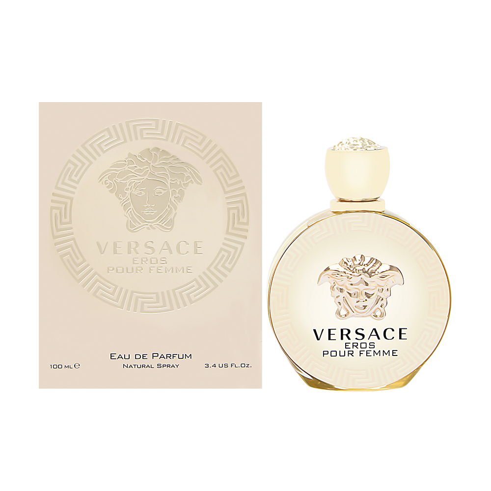 Versace Eros Pour Femme bottle, ideal for date-night elegance and fragrance appreciation.