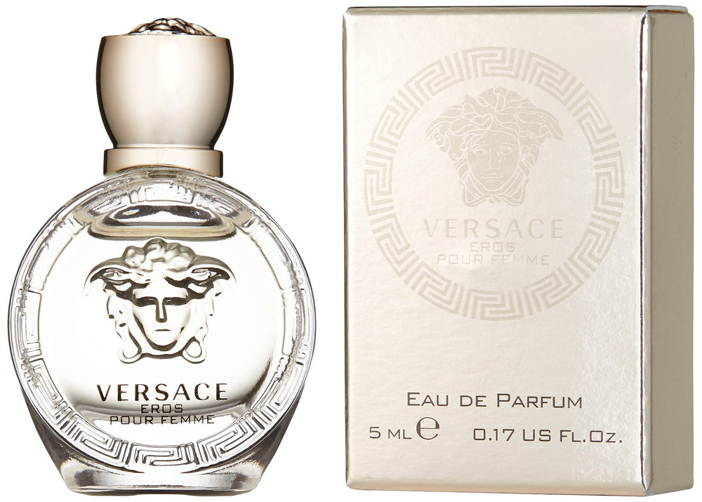 Versace Eros Pour Femme splash application on pulse point suggests easy reapplication