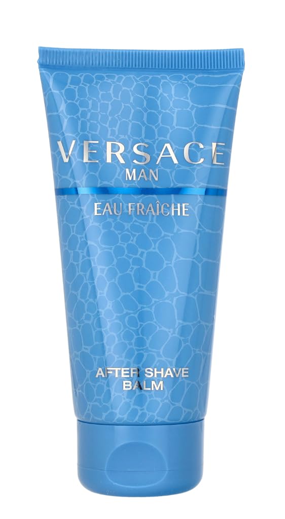 Versace Man Eau Fraiche aftershave balm application, soothing and moisturizing post-shave
