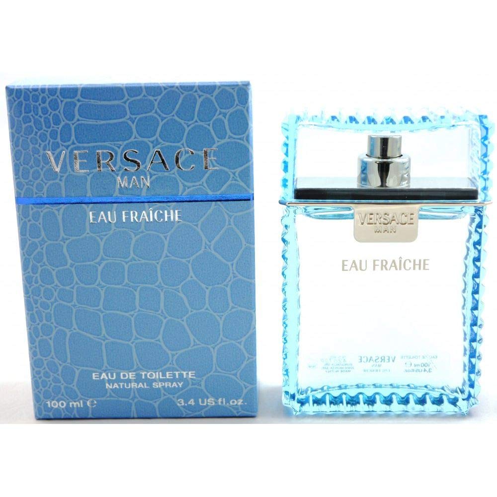 Versace Man Eau Fraiche bottle image highlighting a fresh, crisp scent for daily wear.