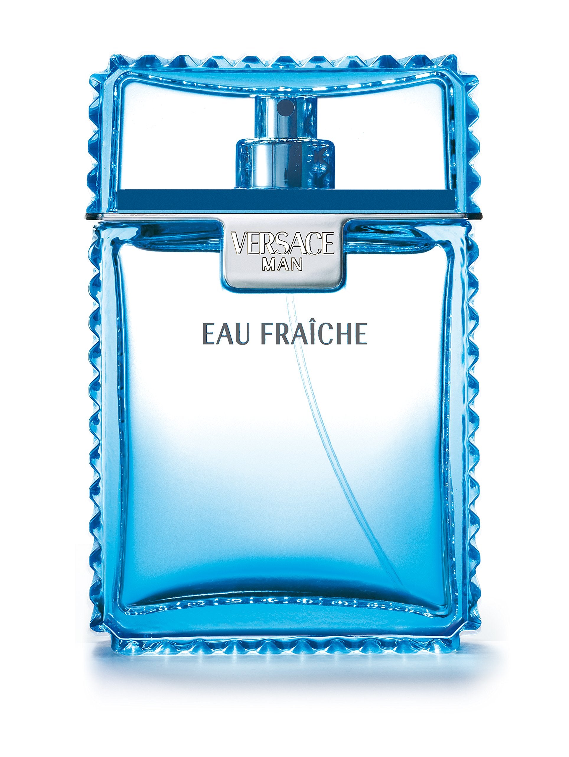 Versace Man Eau Fraiche bottle close-up for a sophisticated daytime scent