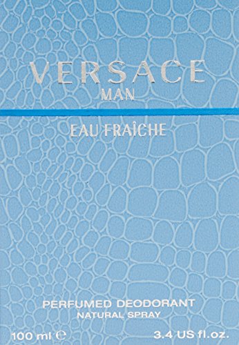 Versace Man Eau Fraiche deodorant spray in action for daily freshness